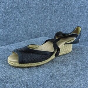 UGG Women Ankle Strap‎ Shoes Black Leather Lace Up Size 8.5 Medium